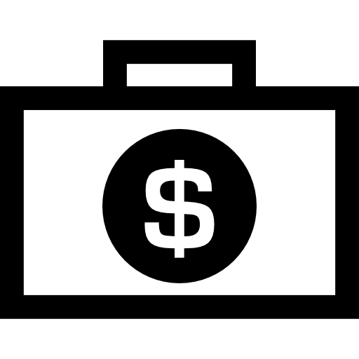 bolsa de dinero en dólares  icono