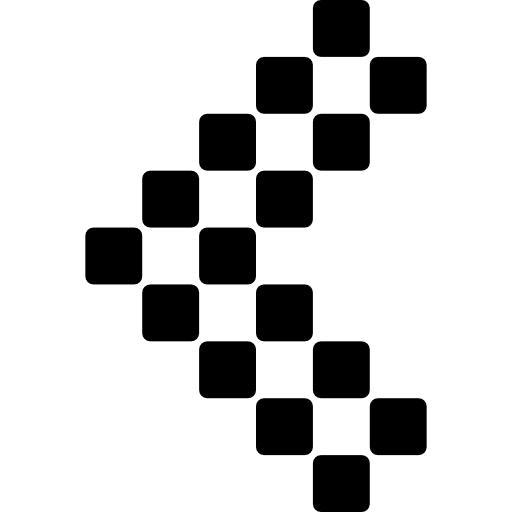 Left arrow point of small squares pattern  icon