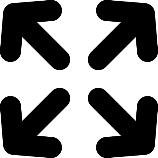 Символ интерфейса с четырьмя стрелками для увеличения размера  иконка