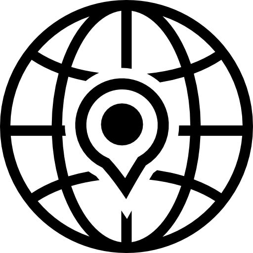 siatka ziemi z symbolem zastępczym  ikona