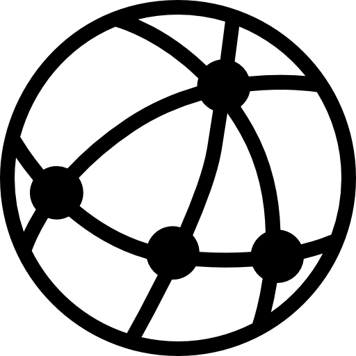 ziemia z połączonymi punktami na siatce  ikona