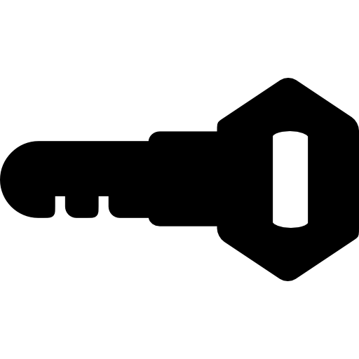 símbolo de llave en posición horizontal  icono