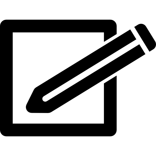 potlood op een vierkante omtrek  icoon
