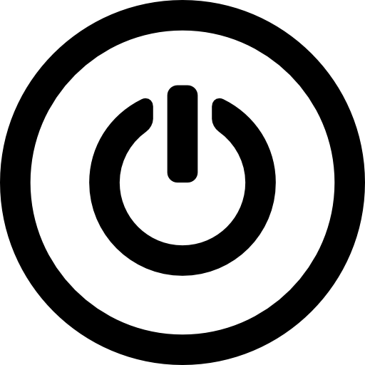 Power sign in a circle  icon