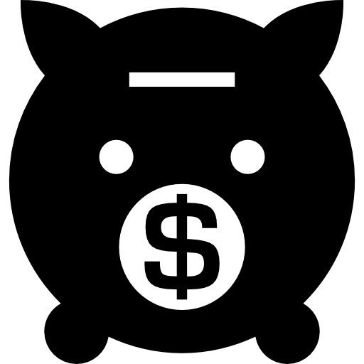 Money piggy bank front with dollar sign  icon