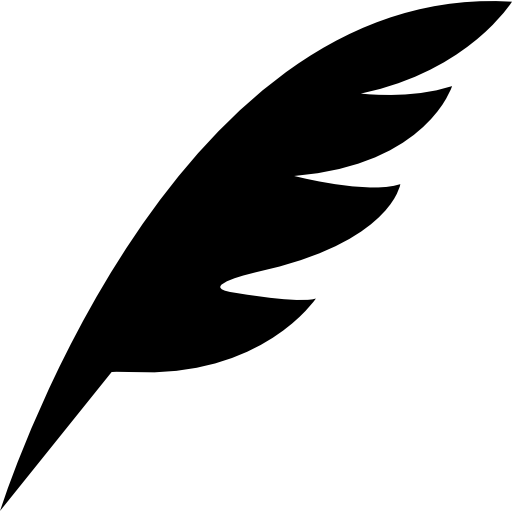 penveer zwarte diagonale vorm van een vogelvleugel  icoon