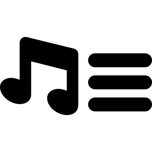 nota musical con líneas de nombre de canción  icono