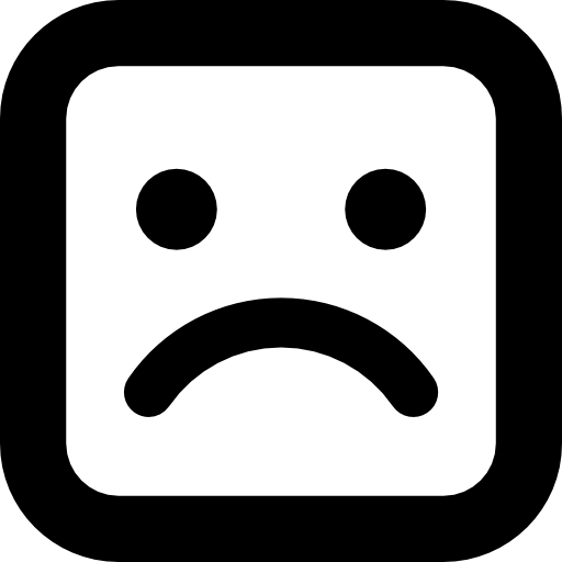 Sad emoticon square face  icon