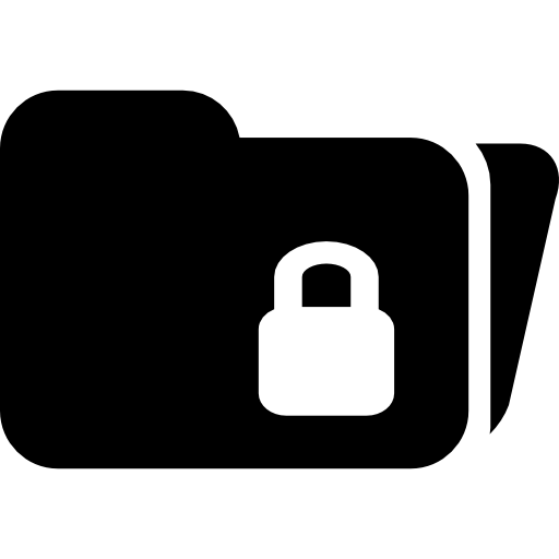 símbolo de interfaz de carpeta abierta bloqueada  icono