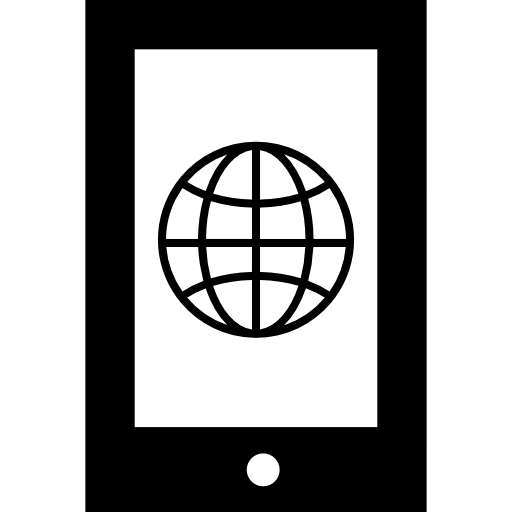 erdgittersymbol auf dem bildschirm des mobiltelefons  icon
