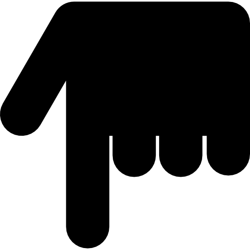 mano apuntando hacia abajo  icono