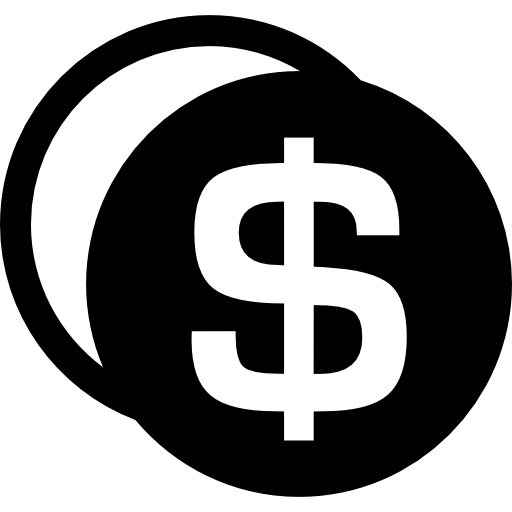 dinero de monedas de dólar  icono