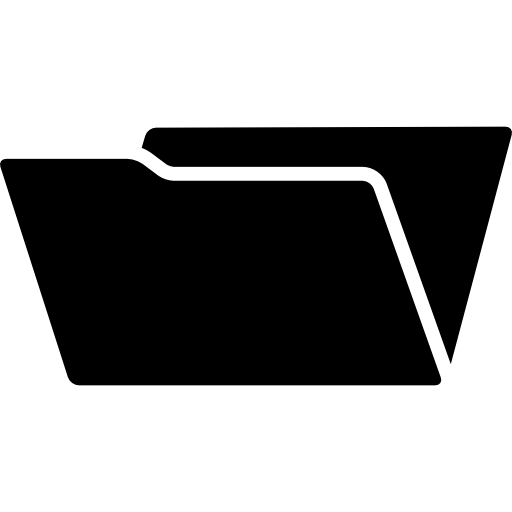 開いた黒いフォルダー インターフェイス シンボル  icon