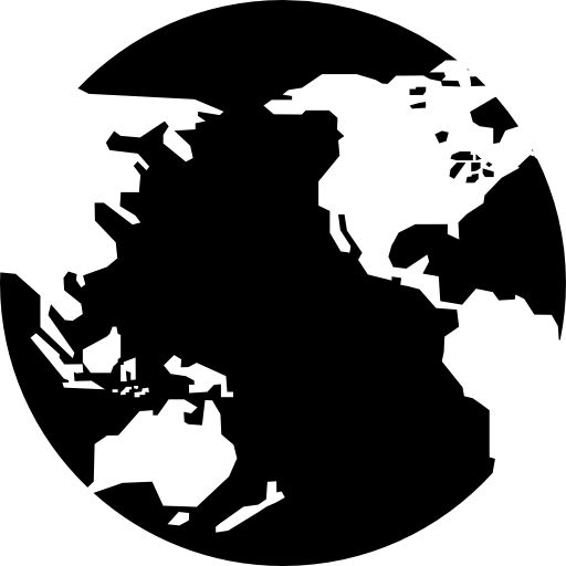 globe terrestre avec continents  Icône