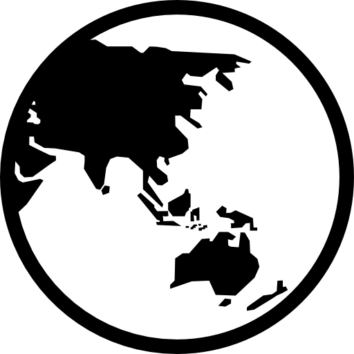 símbolo de la tierra con asia y oceanía  icono