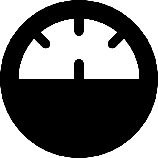 車両の速度制御のための速度計の円形ツール シンボル  icon