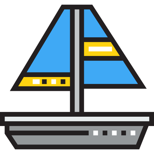 Sailboat Detailed Straight Lineal color icon