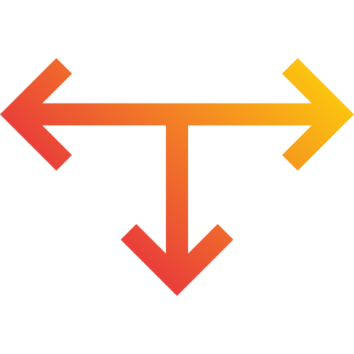 T junction Generic Gradient icon