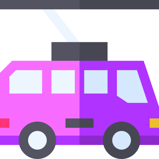 trolleybus Basic Straight Flat icoon