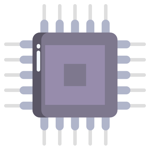 microprocessor Icongeek26 Flat icoon