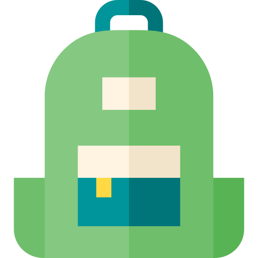 School bag Basic Straight Flat icon