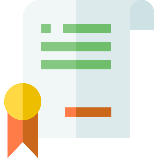 Certificate Basic Straight Flat icon