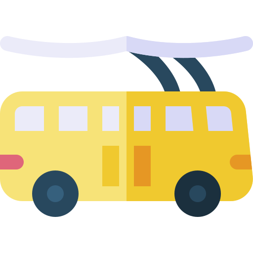 trolejbus Basic Rounded Flat ikona