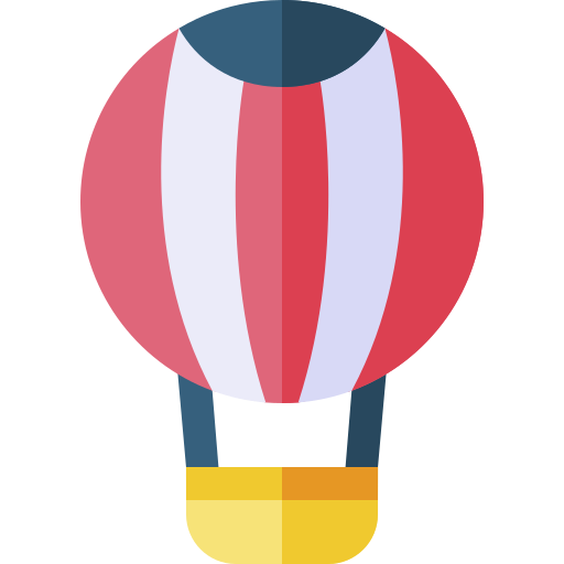 luchtballon Basic Rounded Flat icoon