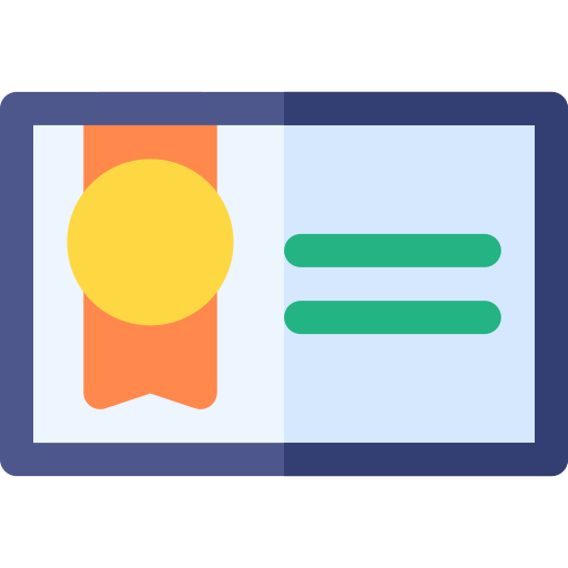 certyfikat Basic Rounded Flat ikona