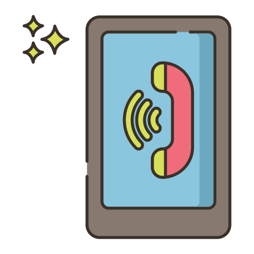 telefoongesprek Flaticons Lineal Color icoon