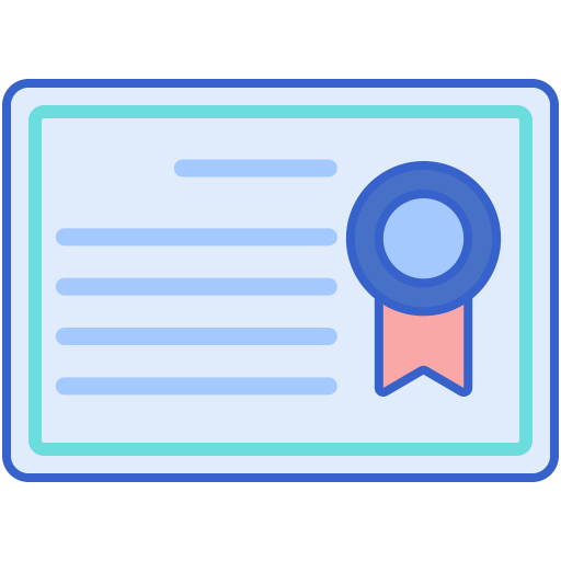 Certificates Flaticons Lineal Color icon