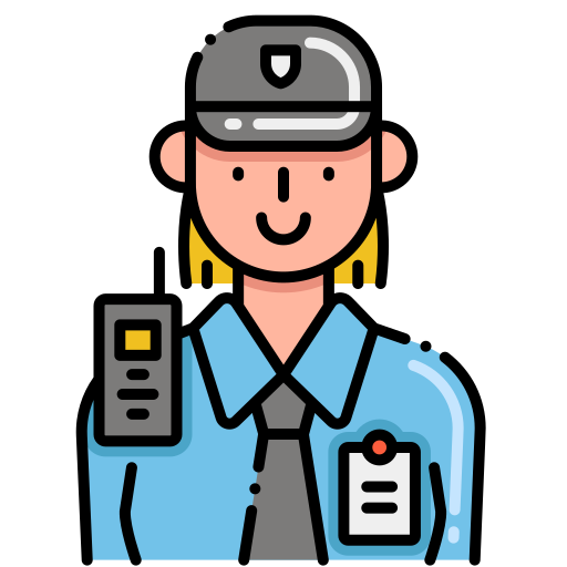 Security guard Flaticons Lineal Color icon