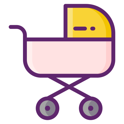 wózek dla dziecka Flaticons Lineal Color ikona