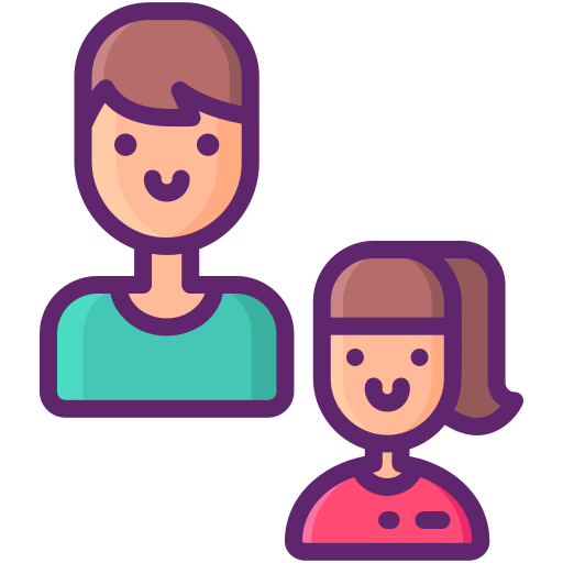 padre e figlia Flaticons Lineal Color icona