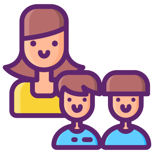 madre e figlio Flaticons Lineal Color icona