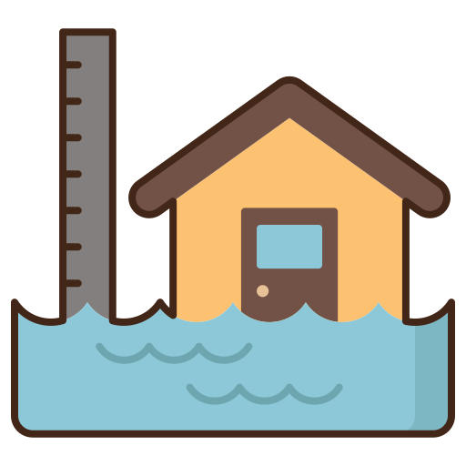 inundación Flaticons Lineal Color icono