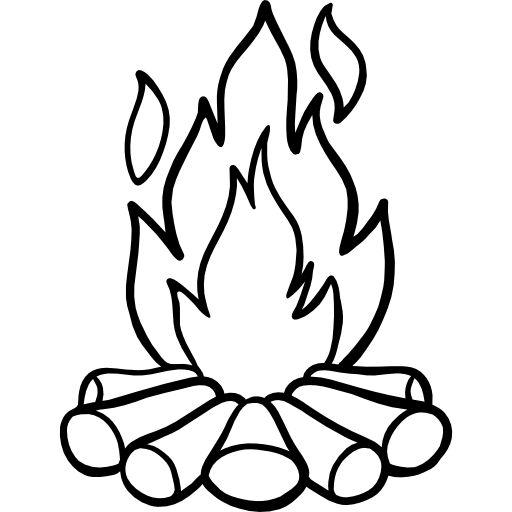 Bonfire Hand Drawn Black icon