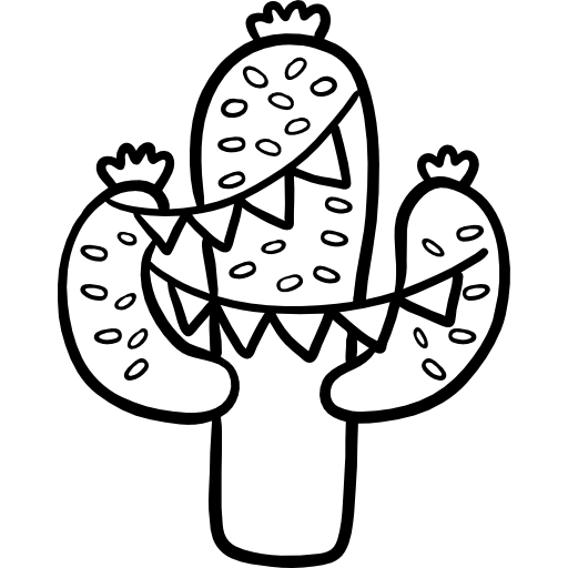 kaktus Hand Drawn Black icon