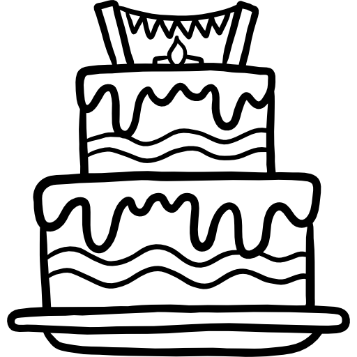 torta Hand Drawn Black icona