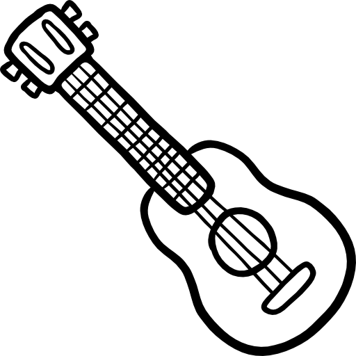 chitarra Hand Drawn Black icona
