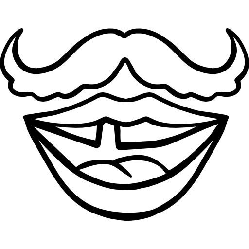 Mouth Hand Drawn Black icon