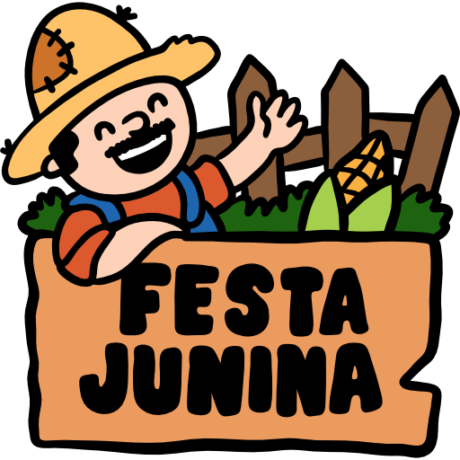 festa junina Hand Drawn Color icona