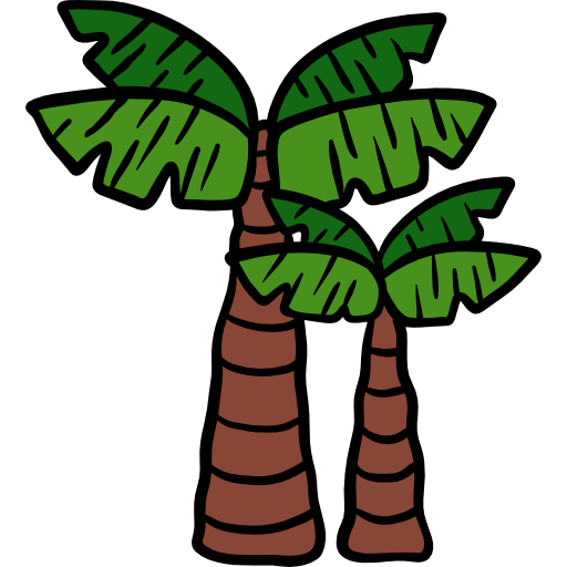 palmeira Hand Drawn Color Ícone