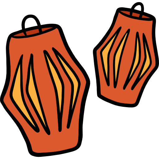 lanterne Hand Drawn Color icona