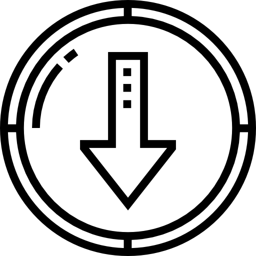 strzałka w dół Detailed Straight Lineal ikona