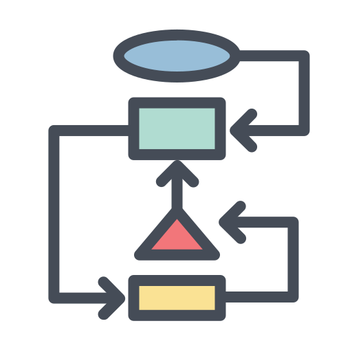 diagramma di flusso Generic Outline Color icona