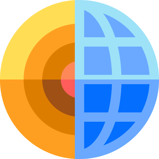 geografía Basic Rounded Flat icono