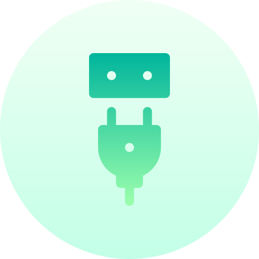 Power plug Basic Gradient Circular icon