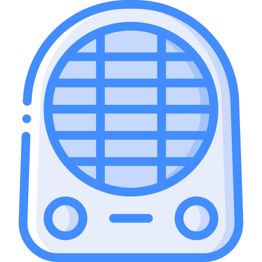 Electric heater Basic Miscellany Blue icon