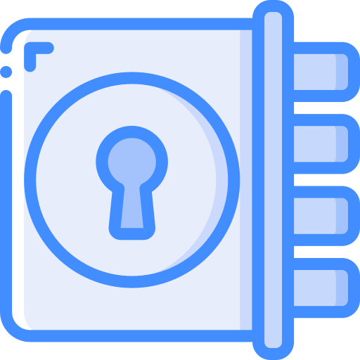 Safety lock Basic Miscellany Blue icon